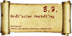 Brüszler Harkány névjegykártya